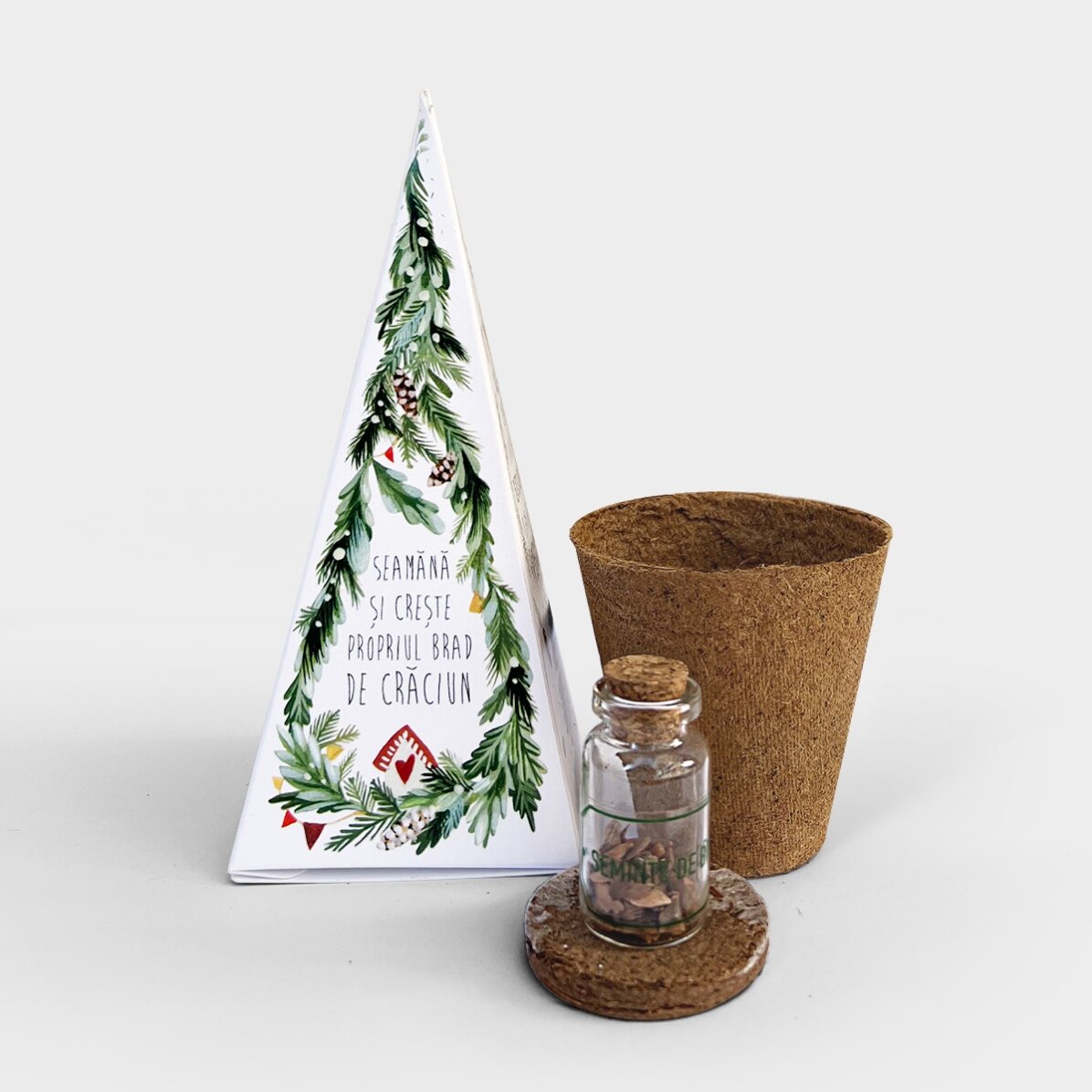 Kit para plantar un abeto personalizado con una foto y un mensaje - Copos de nieve