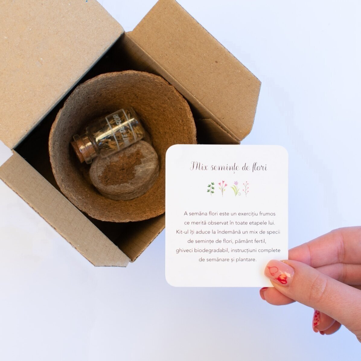 Spring flower planting kit in a personalised box with a message for the teacher - Books