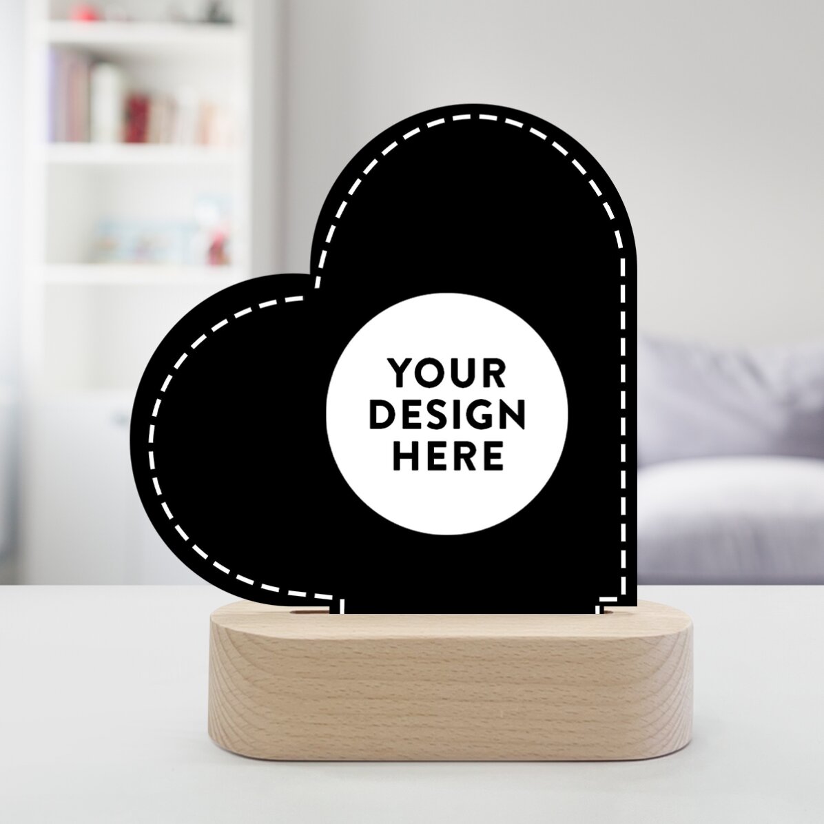 Lámpara LED de noche con forma de corazón personalizada con tu diseño