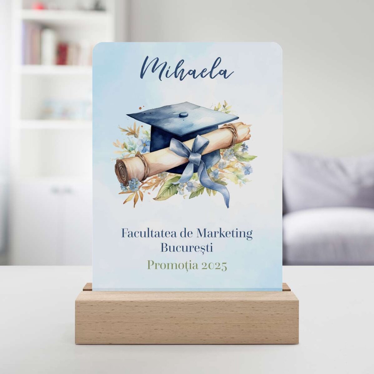 Lámpara LED de noche personalizada con mensaje - Graduación
