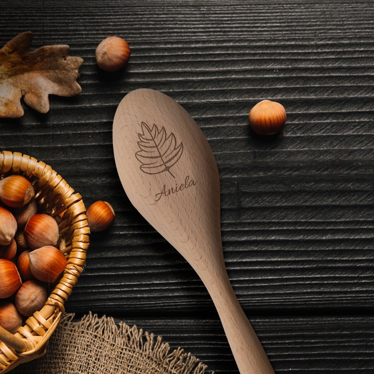 Cuchara de madera personalizada - Sabores de otoño