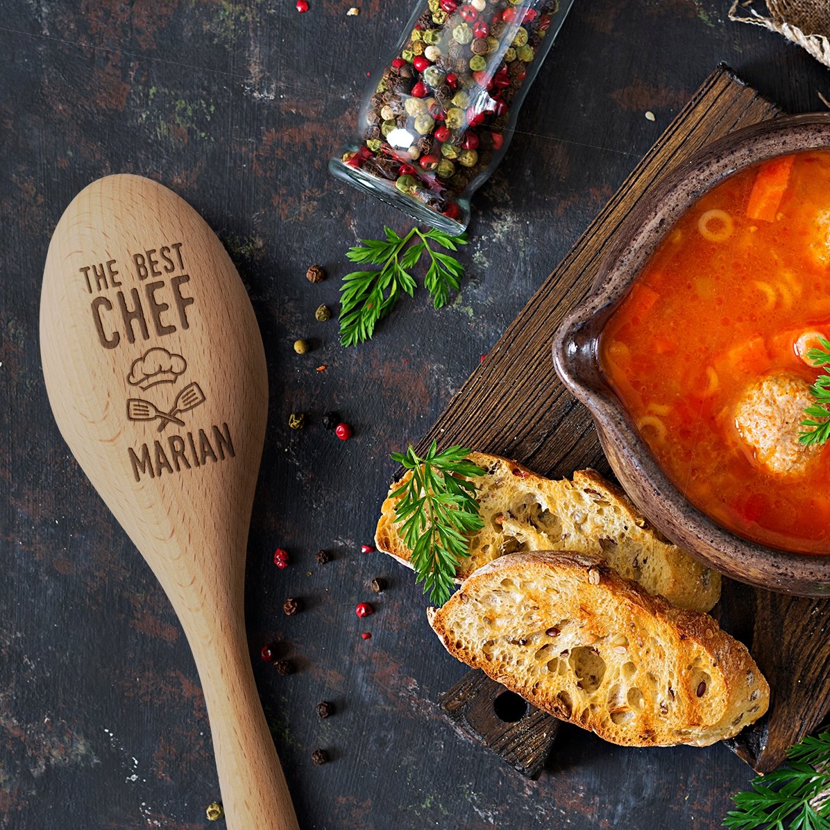 Cuchara de madera personalizada - Best chef