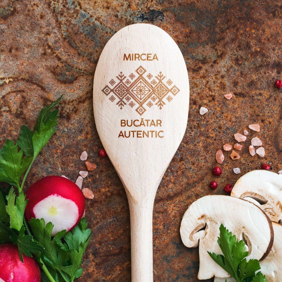 Cuchara de madera personalizada - Cocinero auténtico