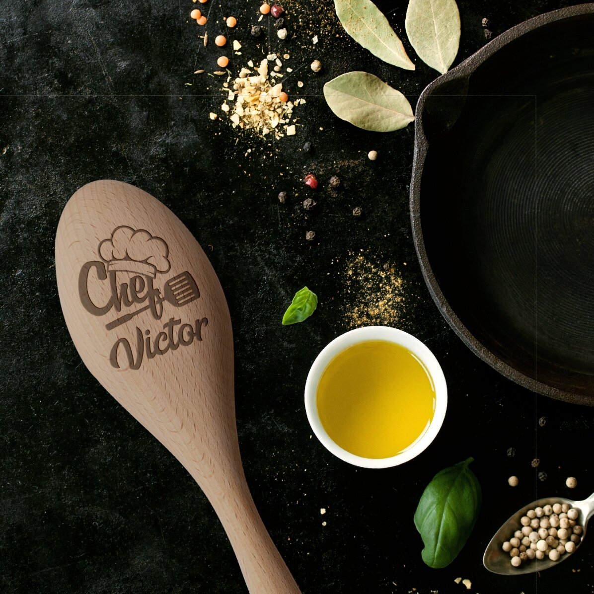 Cuchara de madera personalizada - Cocinero