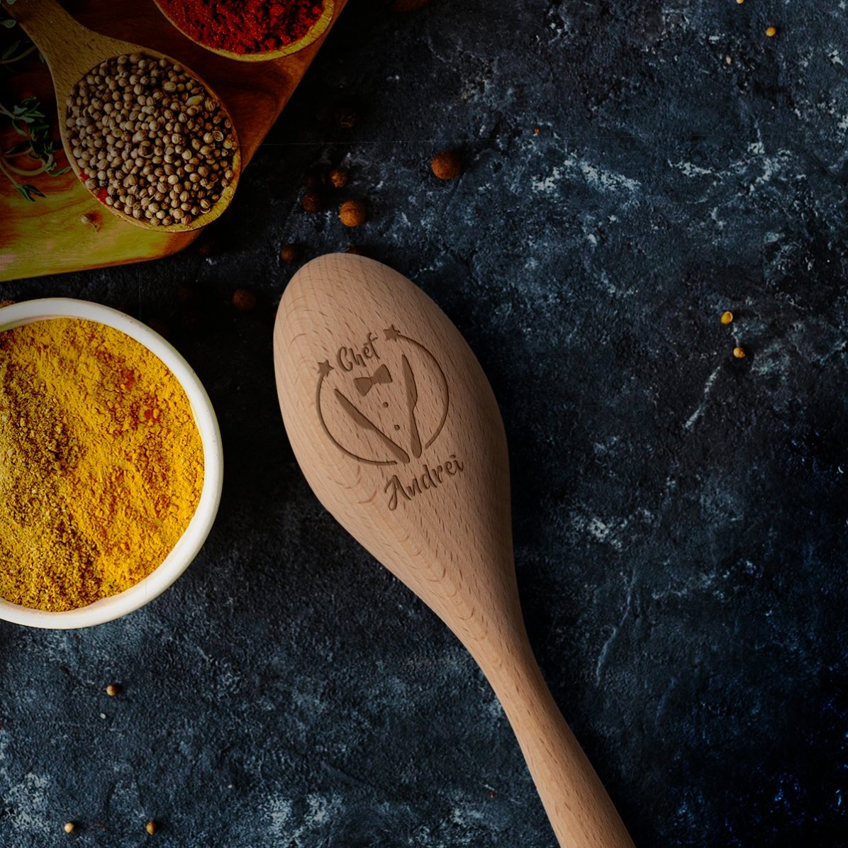 Cuchara de madera personalizada - Chef de cocina