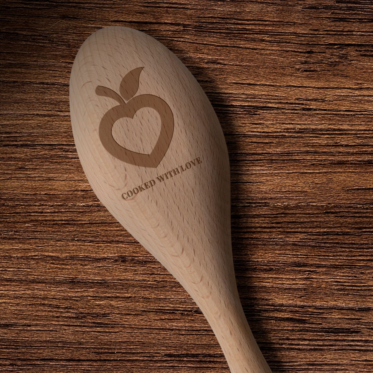Cuchara de madera personalizada - Cocinado con amor