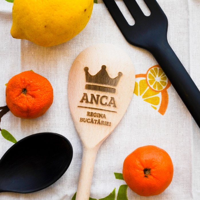 Cuchara de madera personalizada - Corona