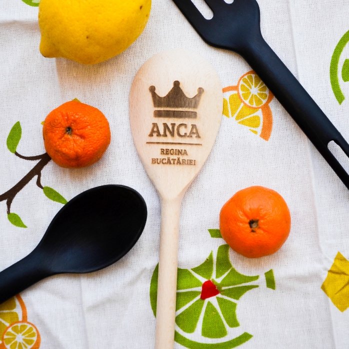 Cuchara de madera personalizada - Corona