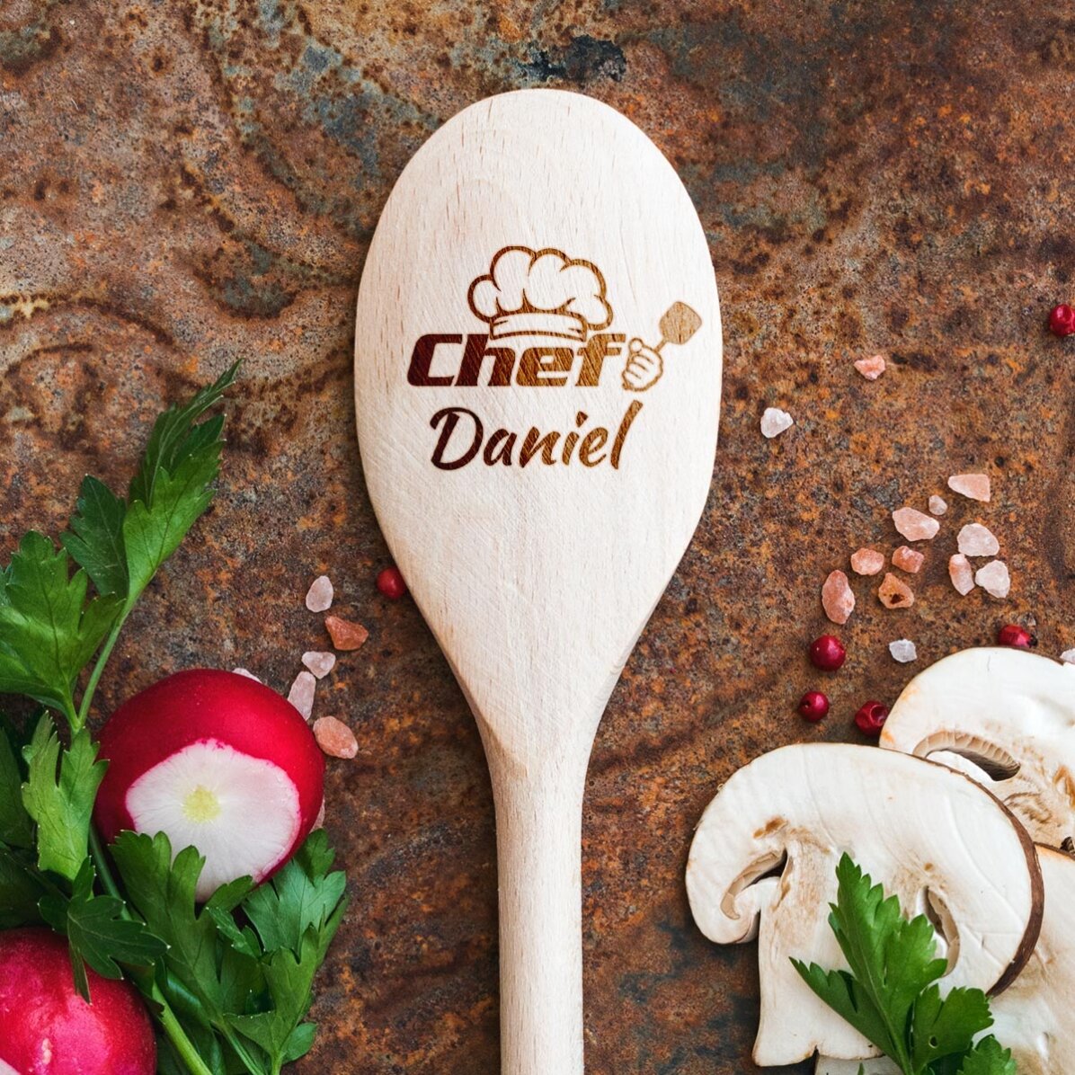 Cuchara de madera personalizada - Chef Bucatar