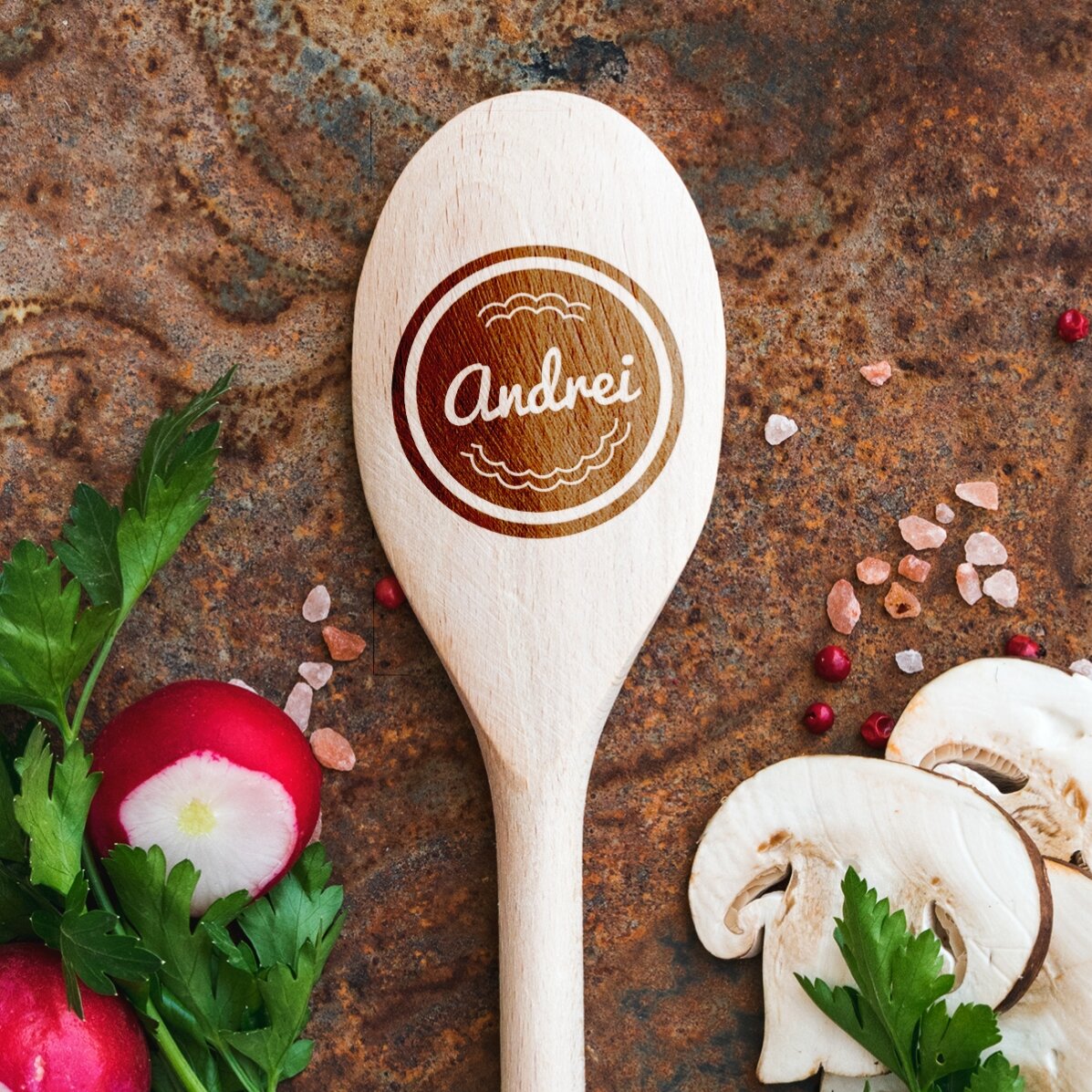 Cuchara de madera personalizada con tu nombre