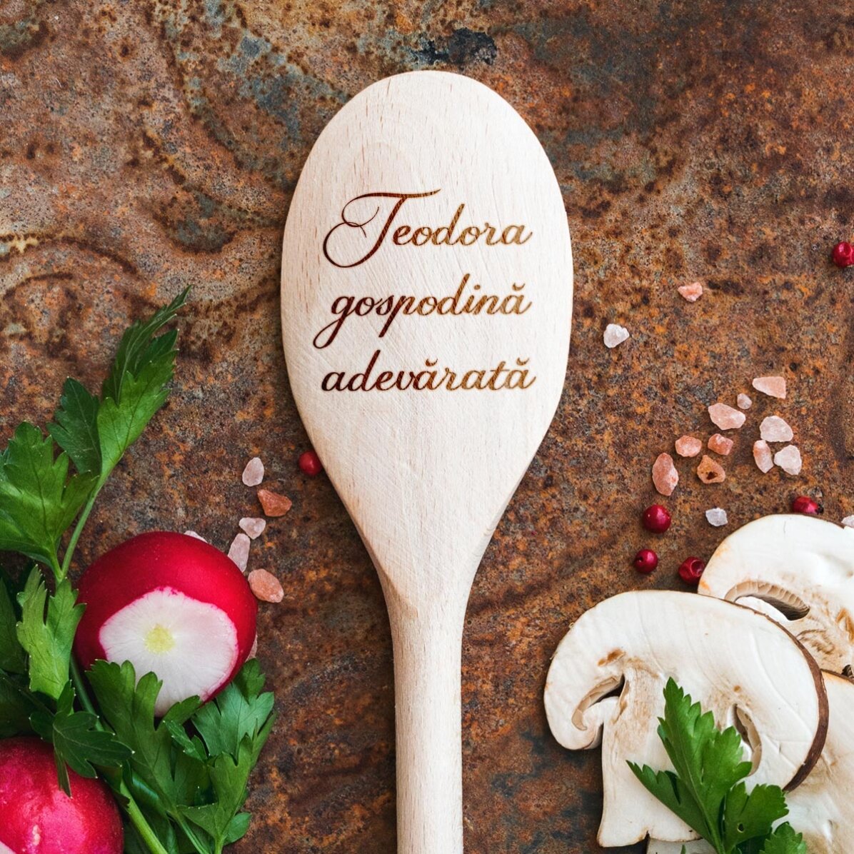 Cuchara de madera personalizada con texto - Gospodina