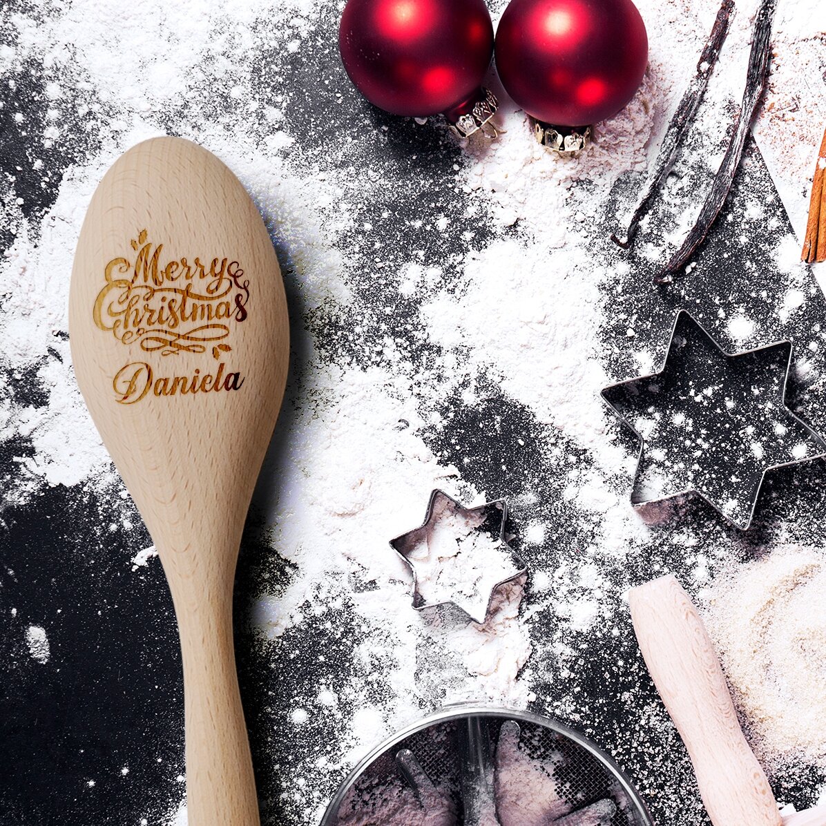 Cuchara de madera personalizada - Merry Christmas to you
