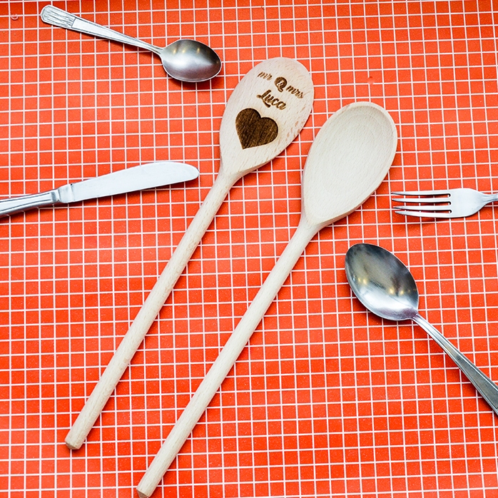 Cuchara de madera personalizada - Mr & Mrs