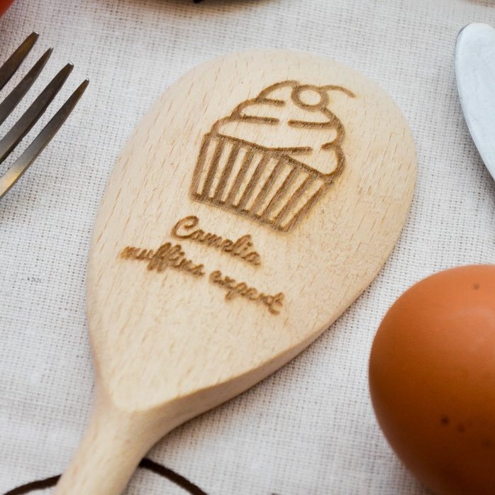 Cuchara de madera personalizada - Muffins Expert