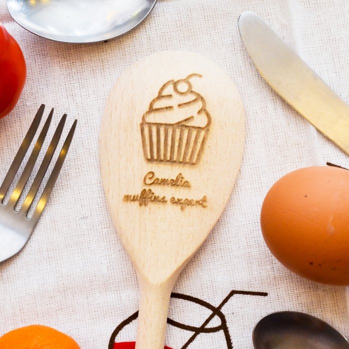 Cuchara de madera personalizada - Muffins Expert