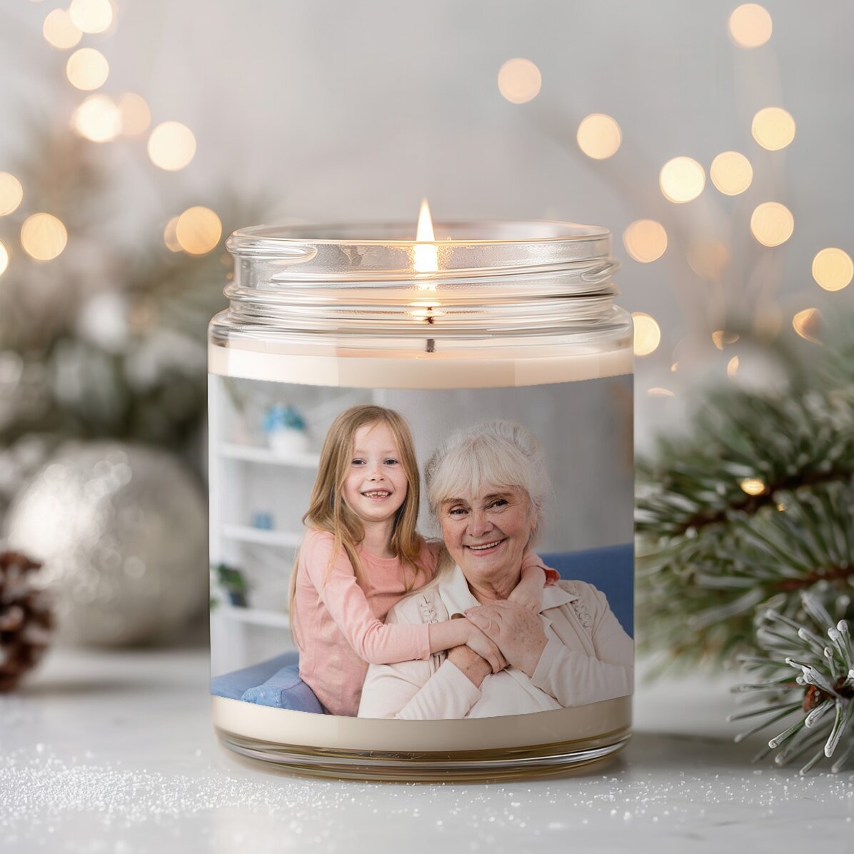 Vela grande perfumada personalizada con una foto