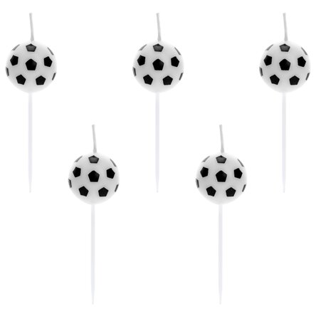 Velas para tartas - 6 balones de fútbol