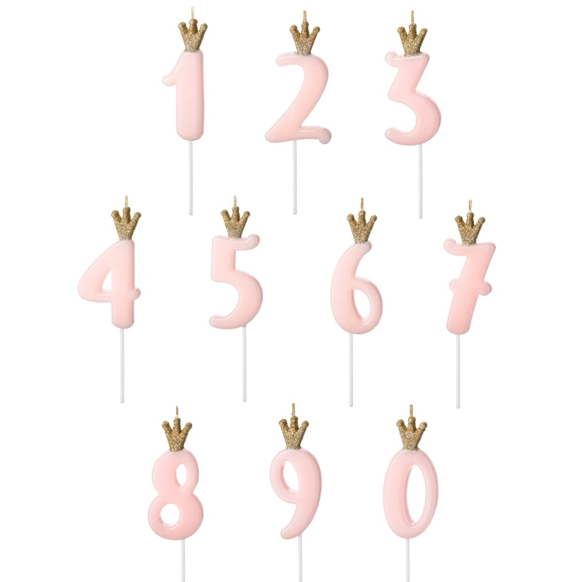 Velas para tartas - Figura rosa con coronita, 9,5 cm