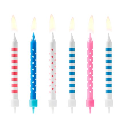 Velas para tartas - juego de 6 unidades.