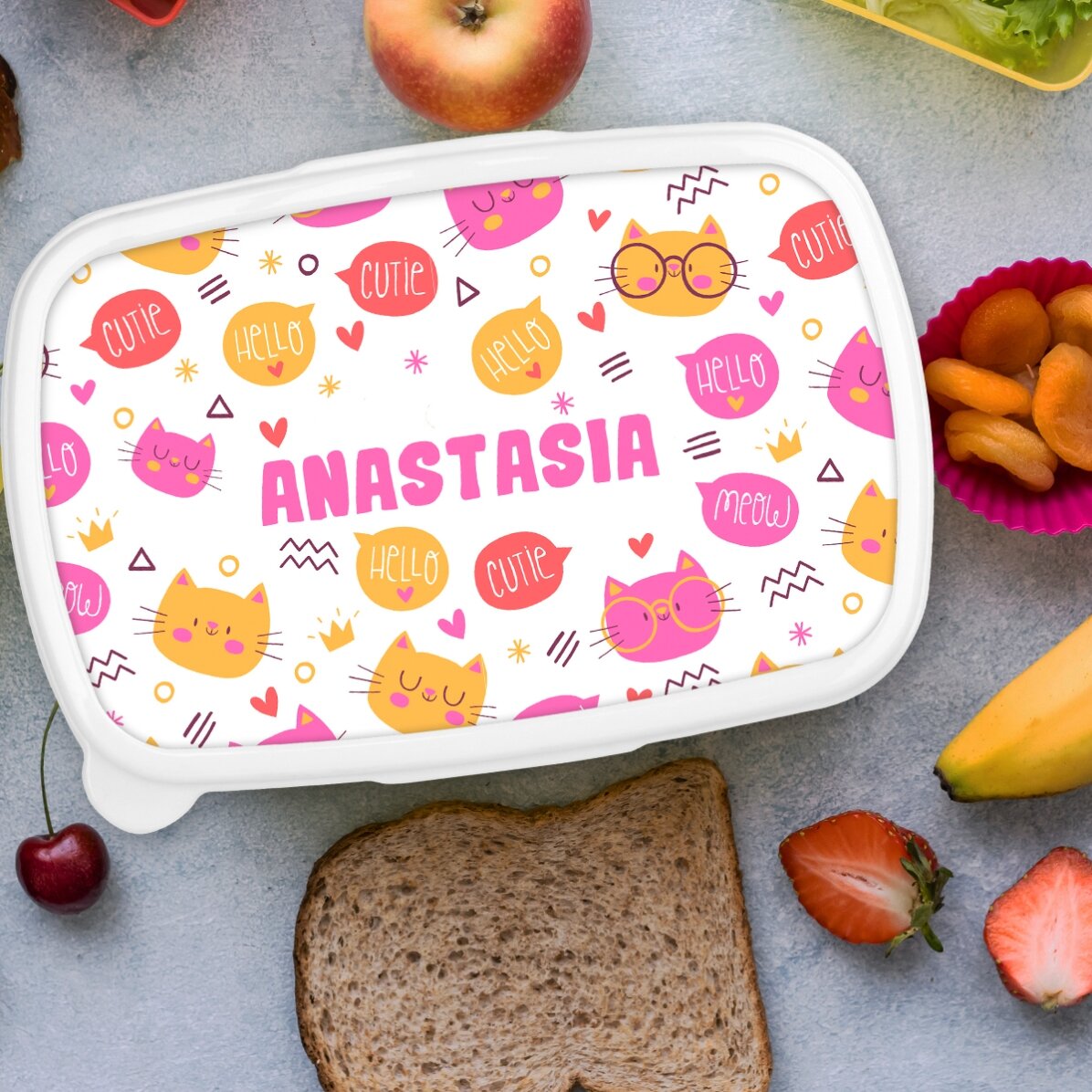 Fiambrera, fiambrera personalizada con nombre - Hello cuties