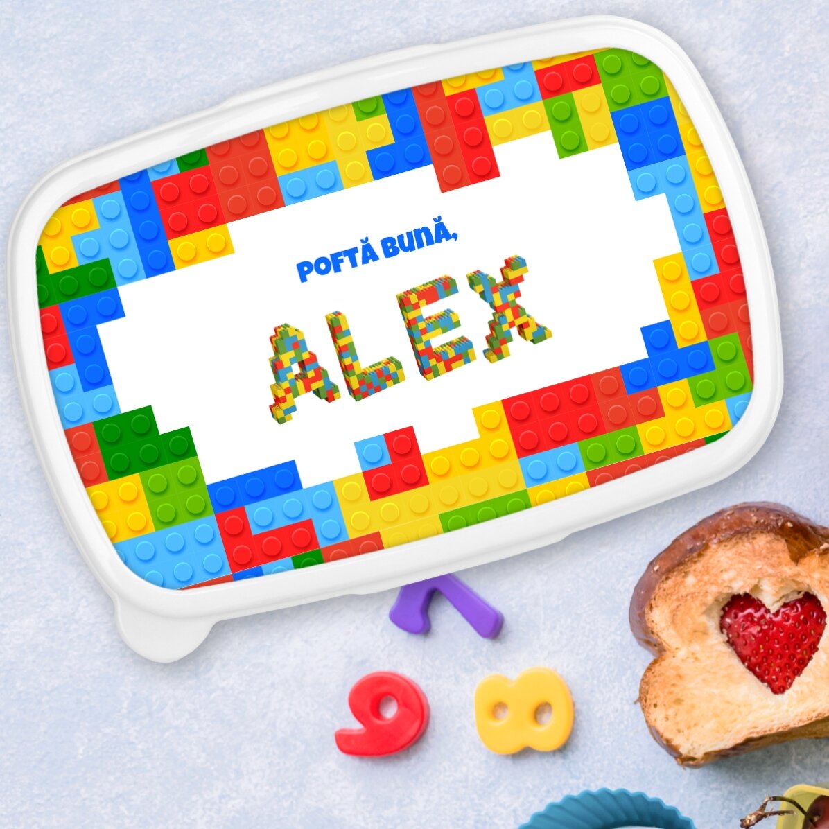 Fiambrera, fiambrera personalizada con nombre - Lego