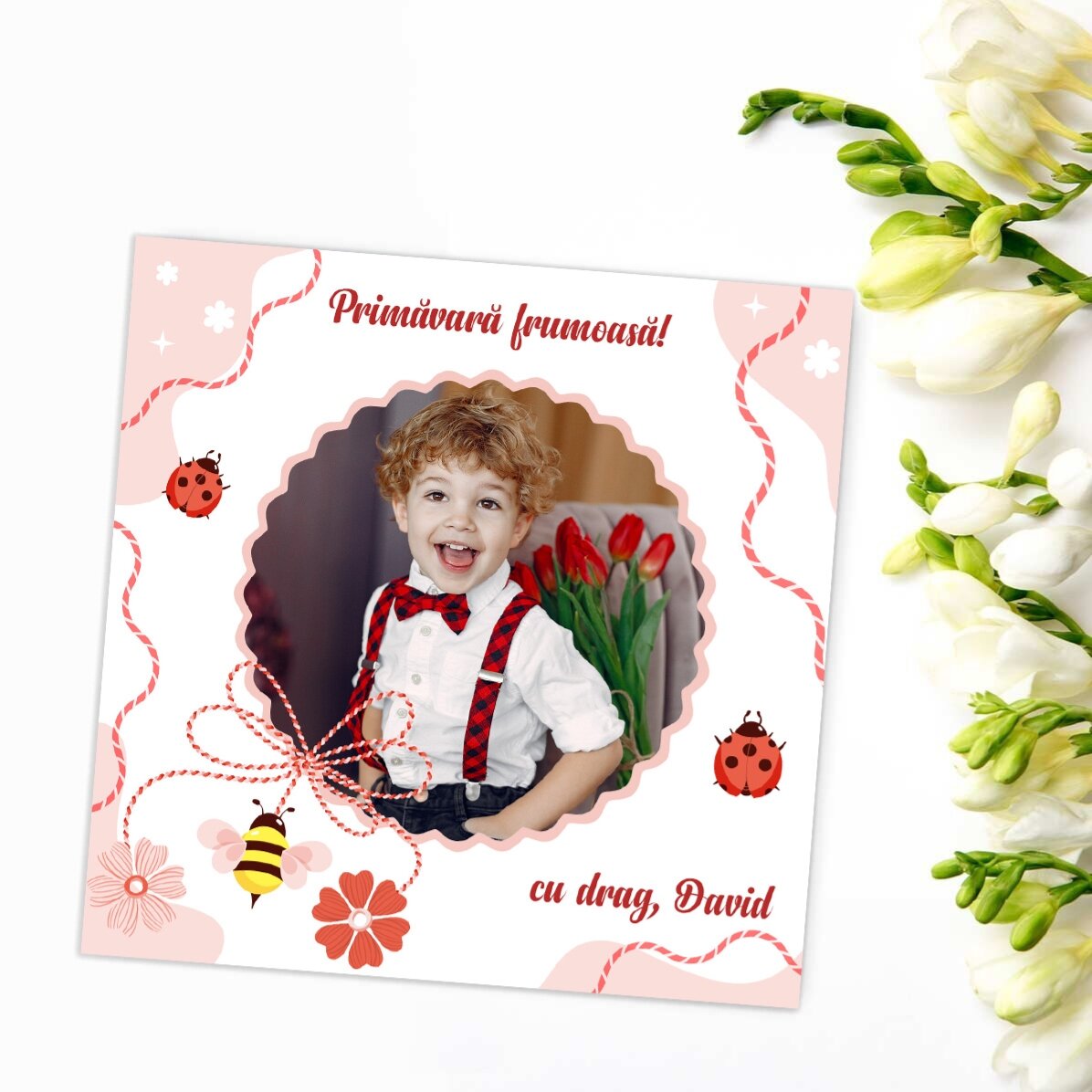 Imán de 10x10 personalizado con una foto y un texto - 1 de marzo