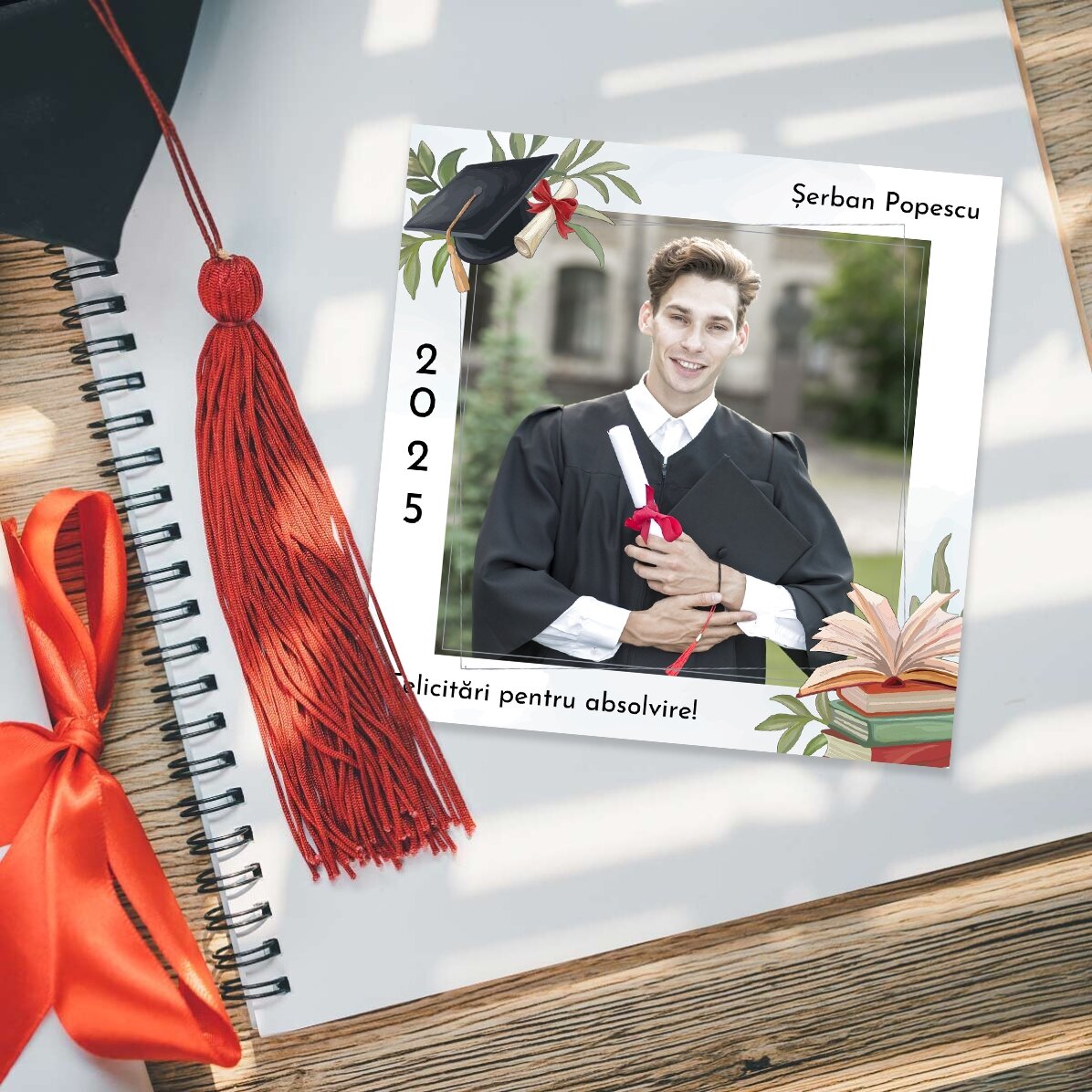 Imán personalizado de 10x10 con foto y texto - Tarjetas de felicitación por la graduación
