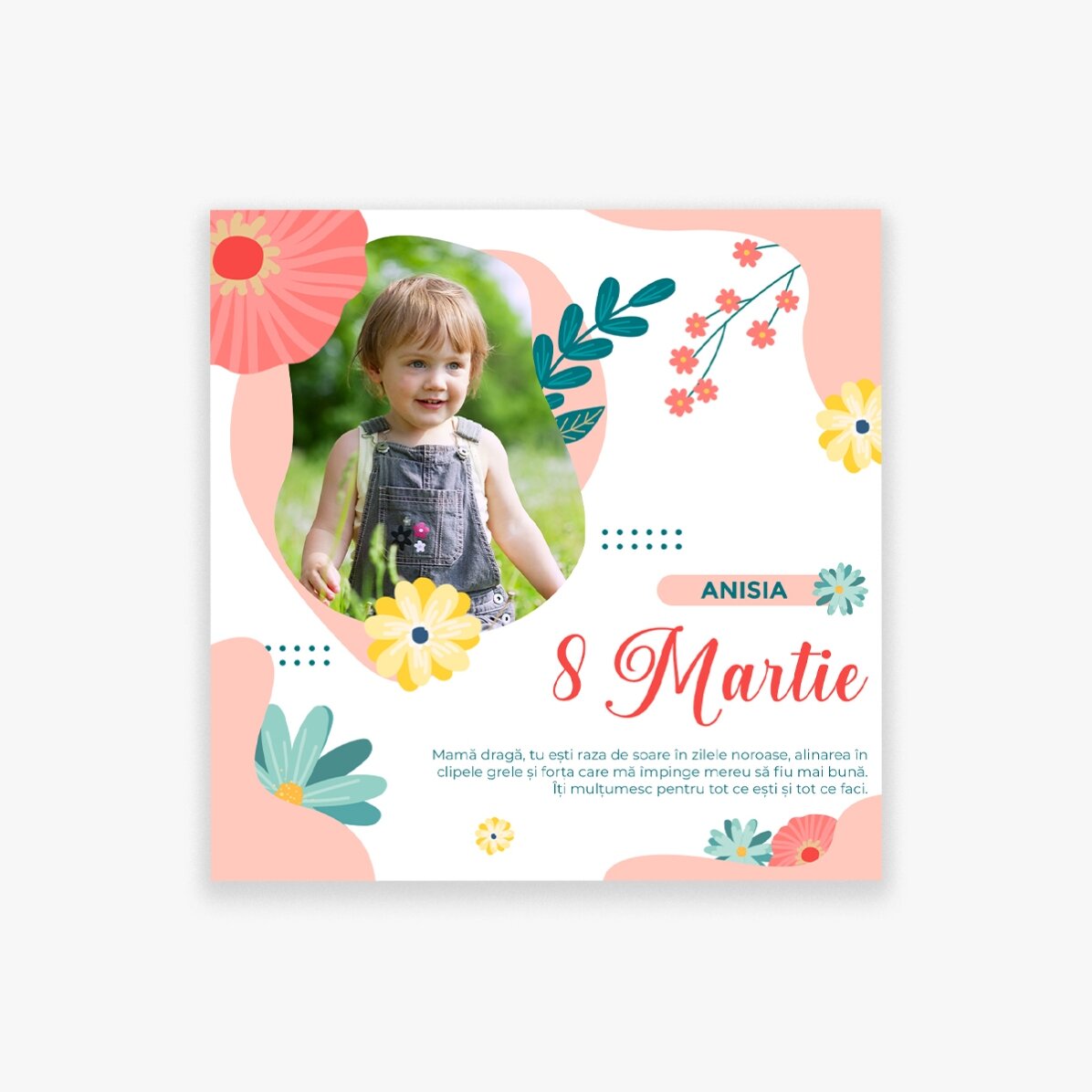 Imán personalizado de 10x10 con foto y texto - Lovely spring