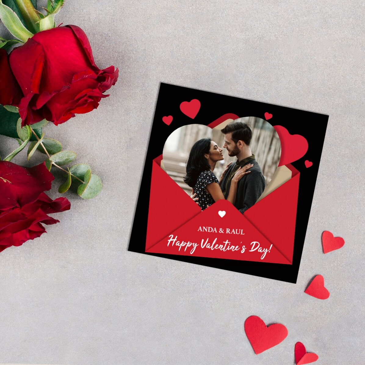 Imán personalizado de 10x10 con foto y texto: «Te quiero»