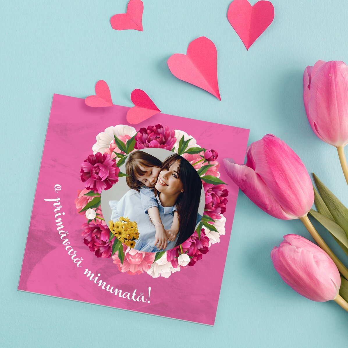 Imán personalizado con foto y mensaje: «Una bonita primavera»