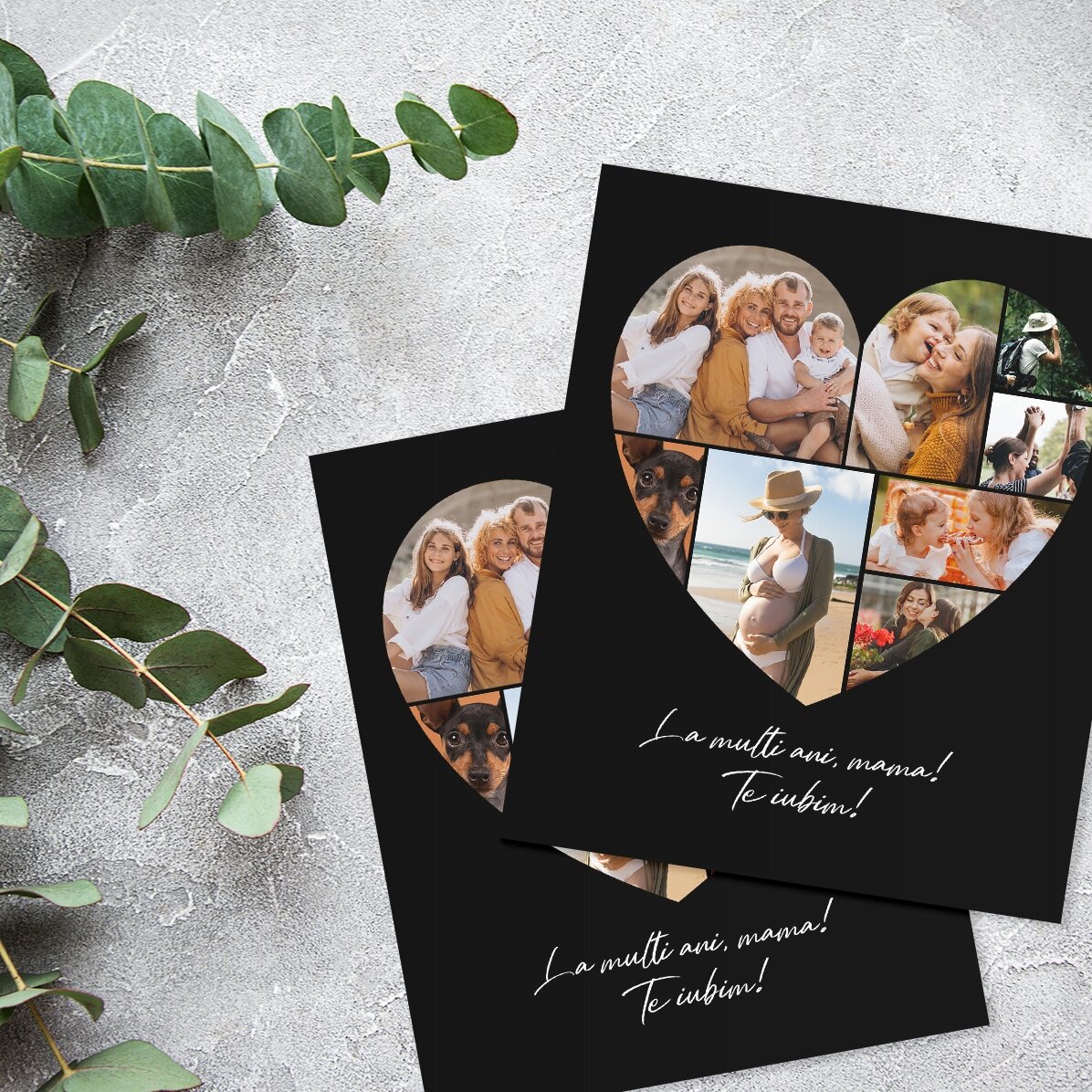 Imán personalizado de 10 x 12 cm con 8 fotos en forma de corazón