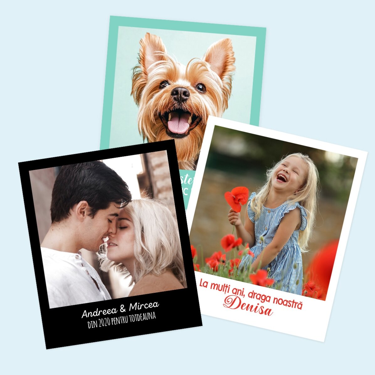 Imán de 10 x 12 cm personalizado con una foto y un texto - formato Polaroid