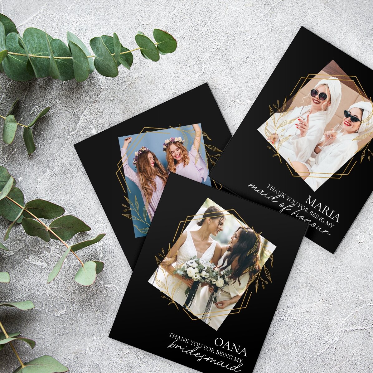 Imán de 10 x 12 cm personalizado con una foto y un texto: «¡Gracias!»