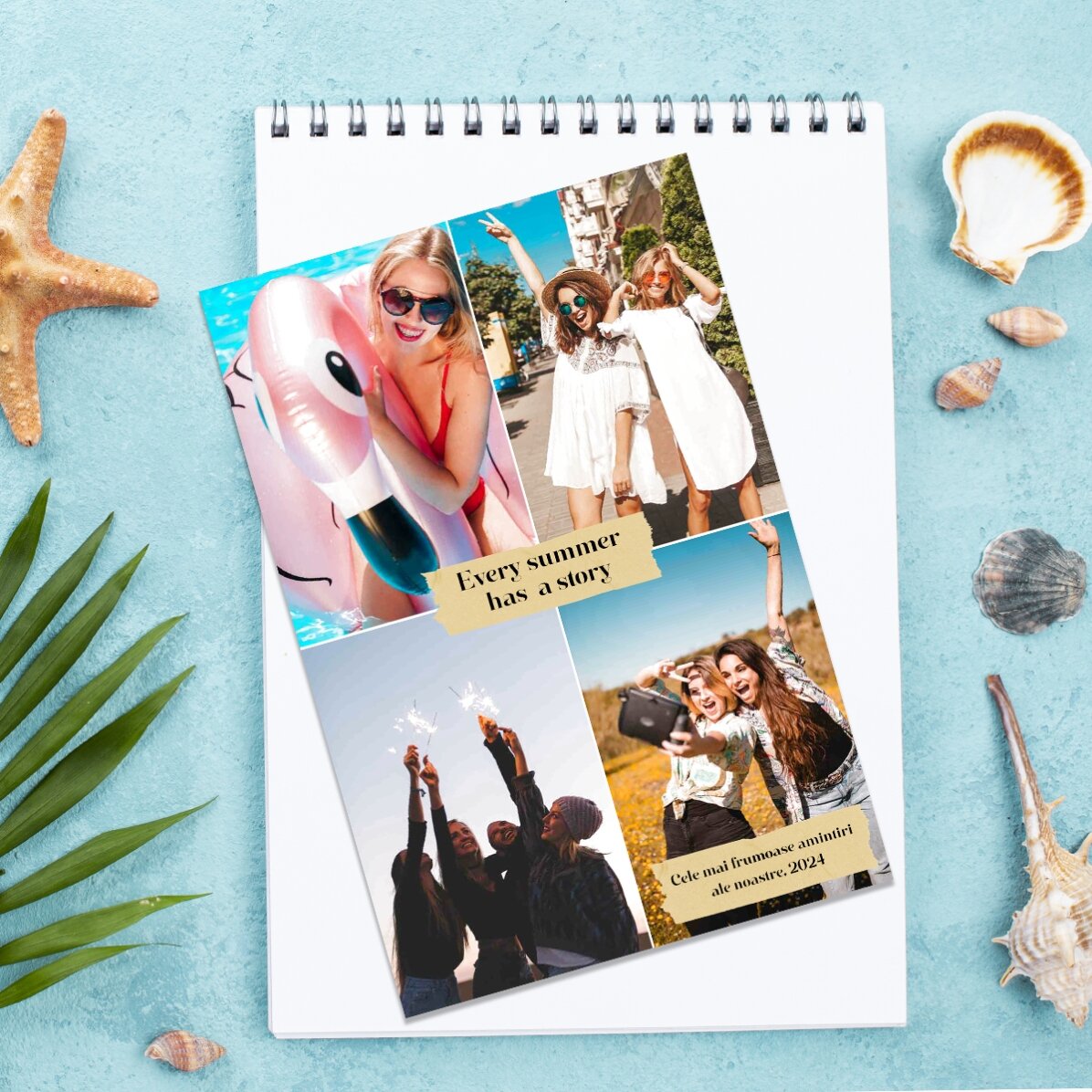 Imán personalizado de 10 x 15 cm con 4 fotos y mensajes