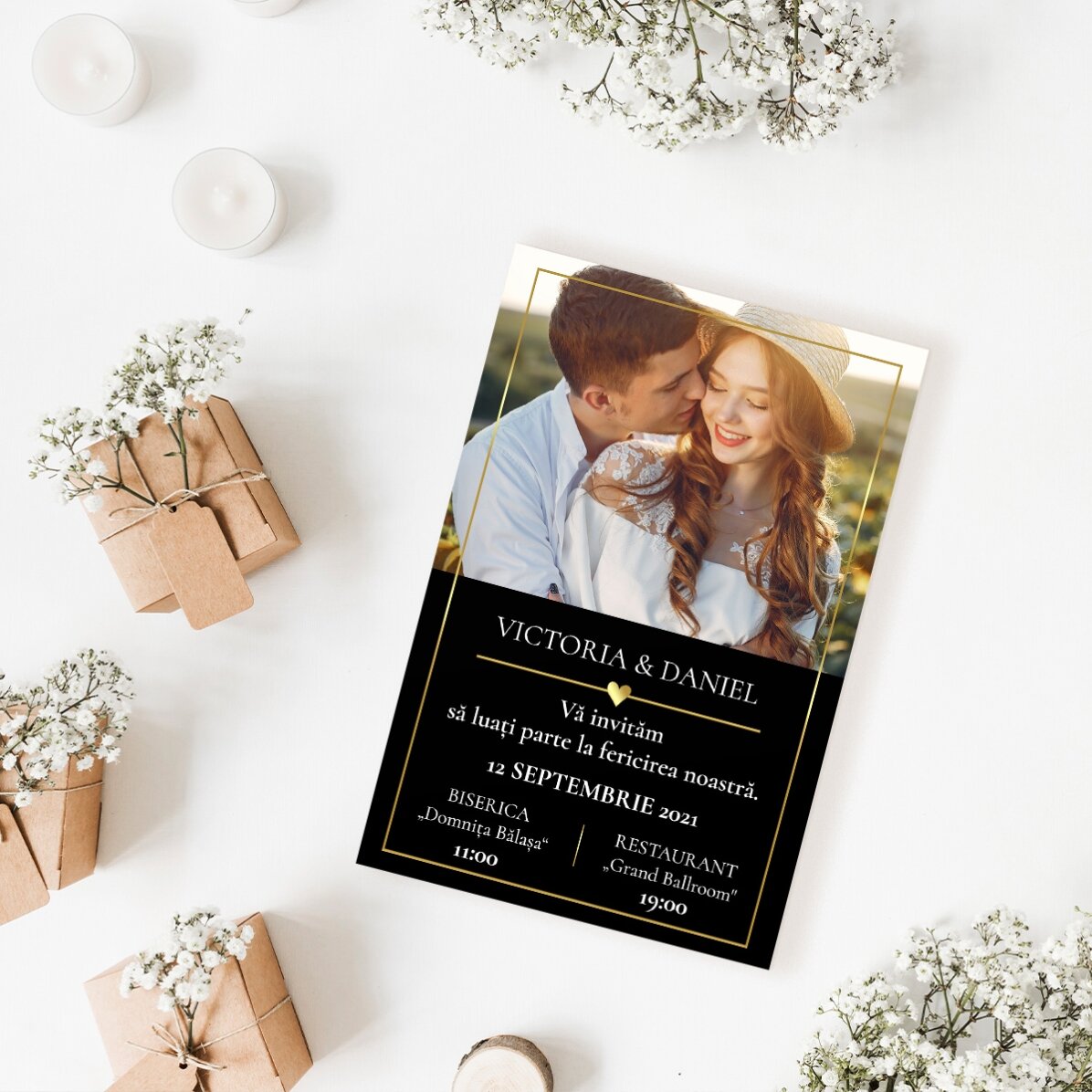 Imán de 10 x 15 cm personalizado con una foto y un texto - Invitación