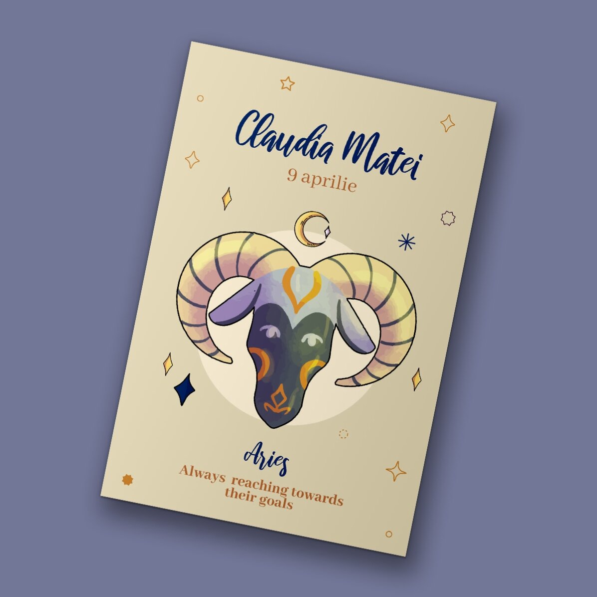 Iman personalizado de 10 x 15 cm con texto: el signo del Aries