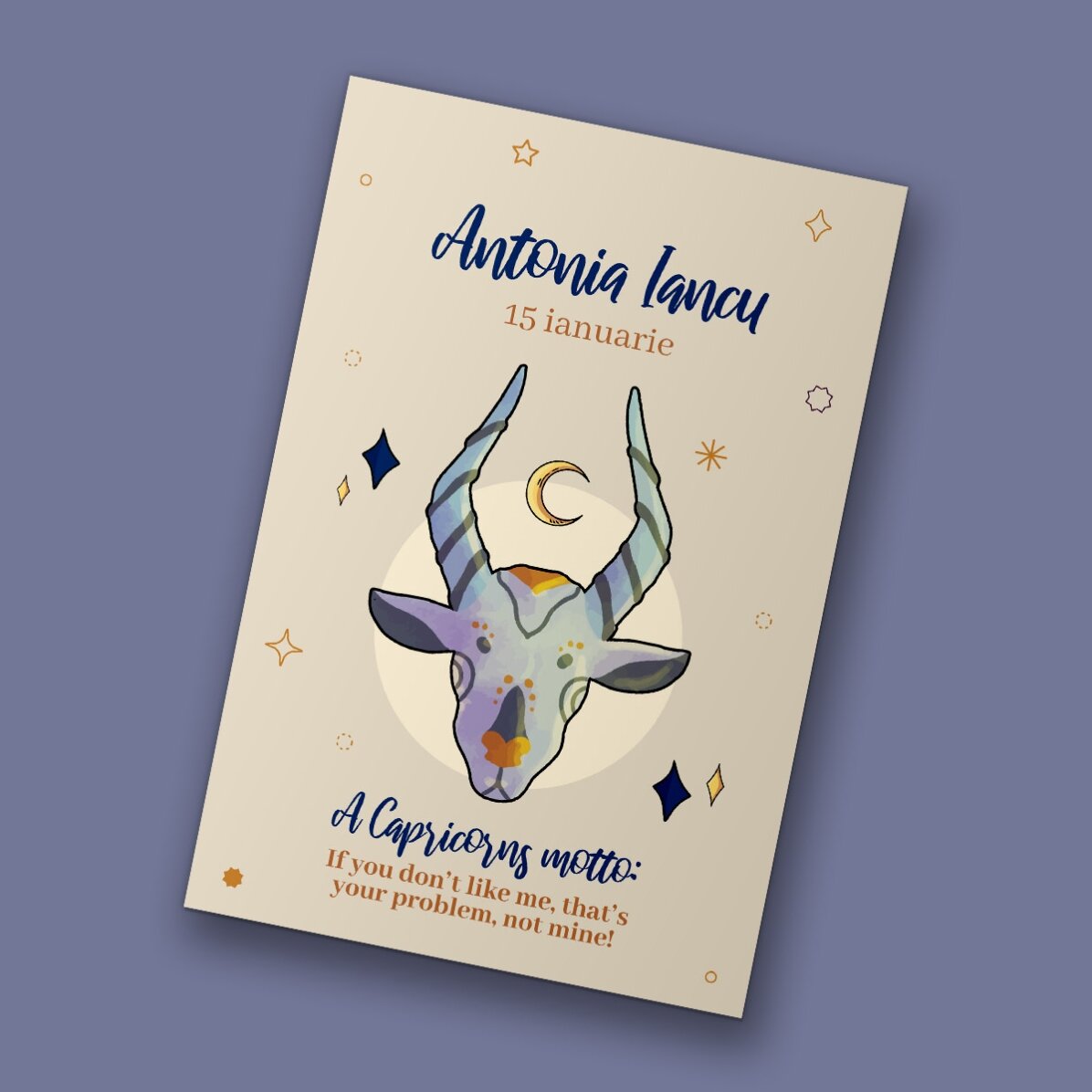 10x15 cm magnet personalised with text - Capricorn zodiac sign