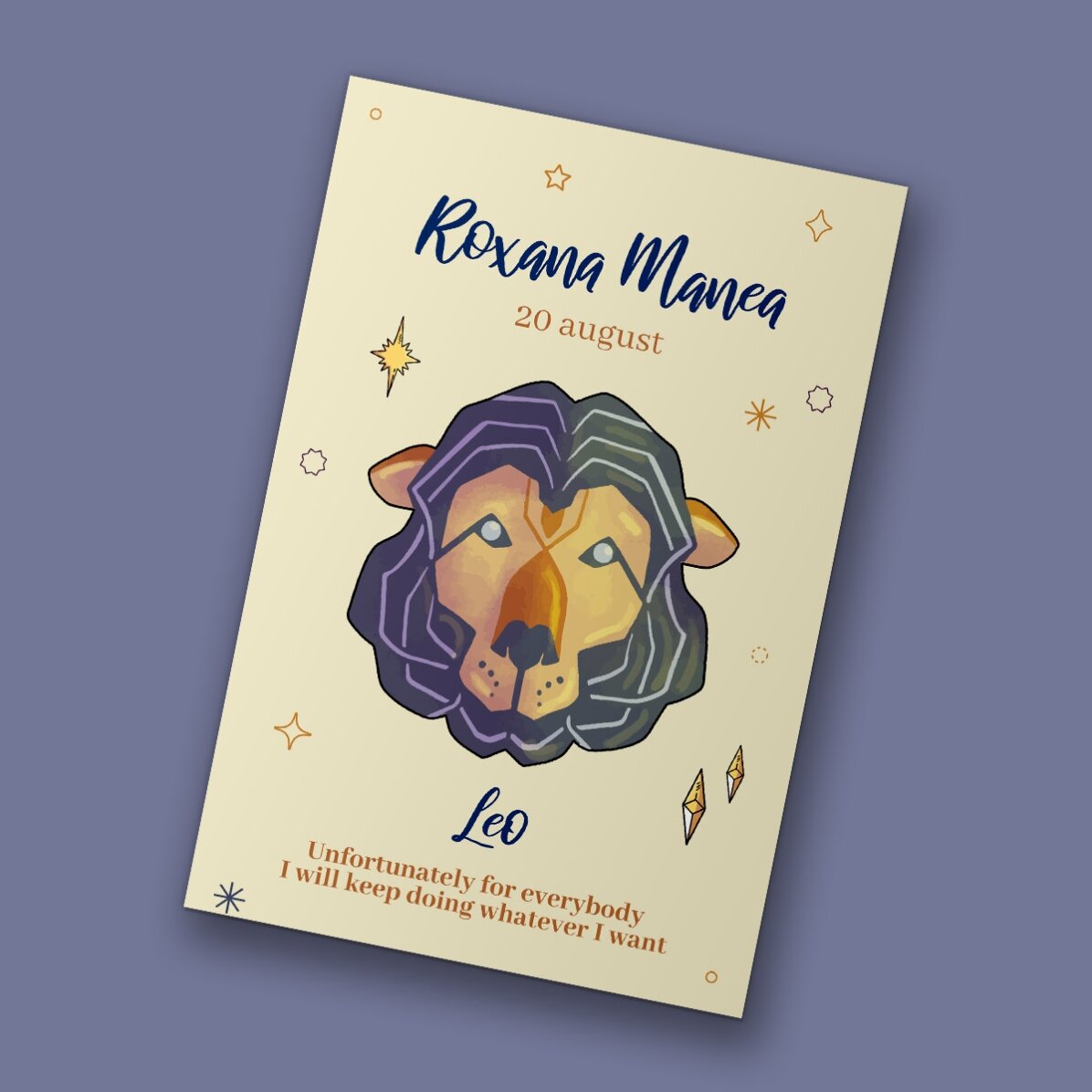 Imán personalizado de 10 x 15 cm con texto: el signo del Leo