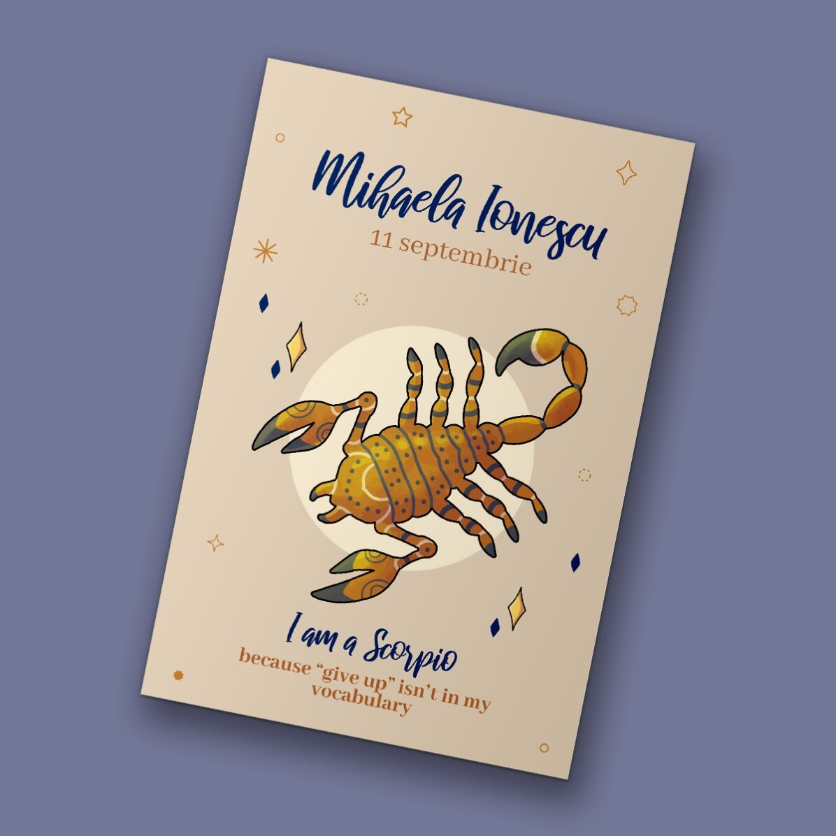 Imán personalizado de 10 x 15 cm con texto: el signo del Escorpión