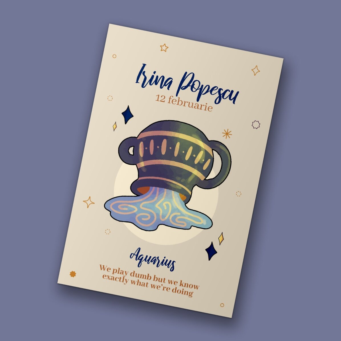 Imán personalizado de 10 x 15 cm con texto: el signo del zodiaco Acuario