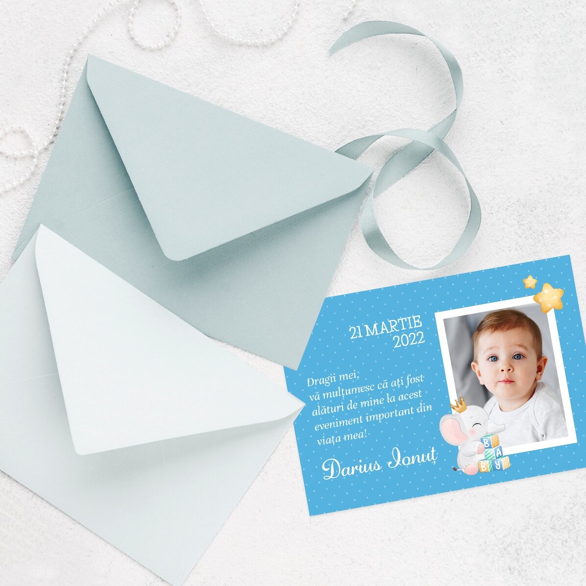 Imán de 10 x 7 cm personalizado con una foto y un texto - Recuerdo de bautizo