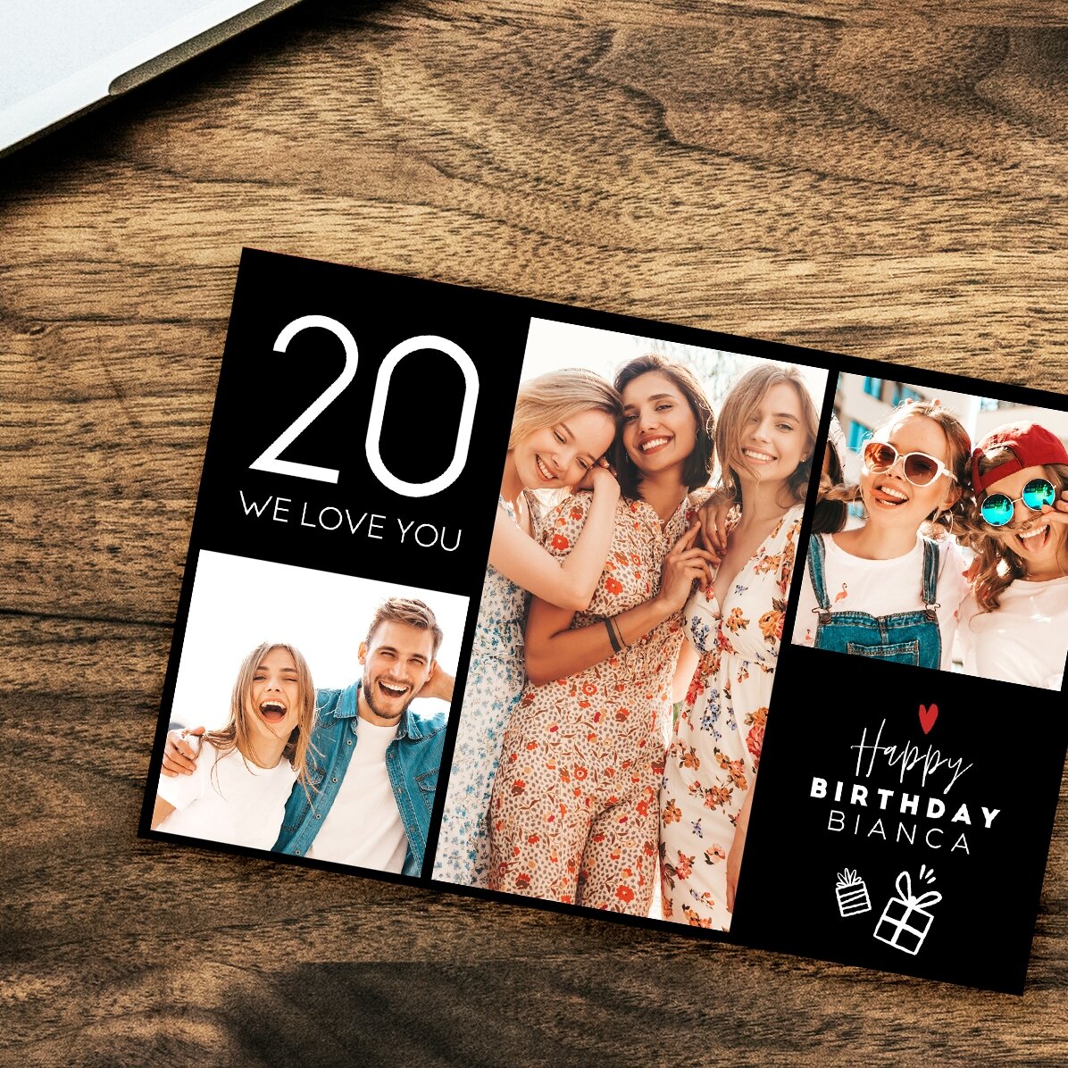 Imán de 15 x 10 cm personalizado con el texto «Happy birthday»