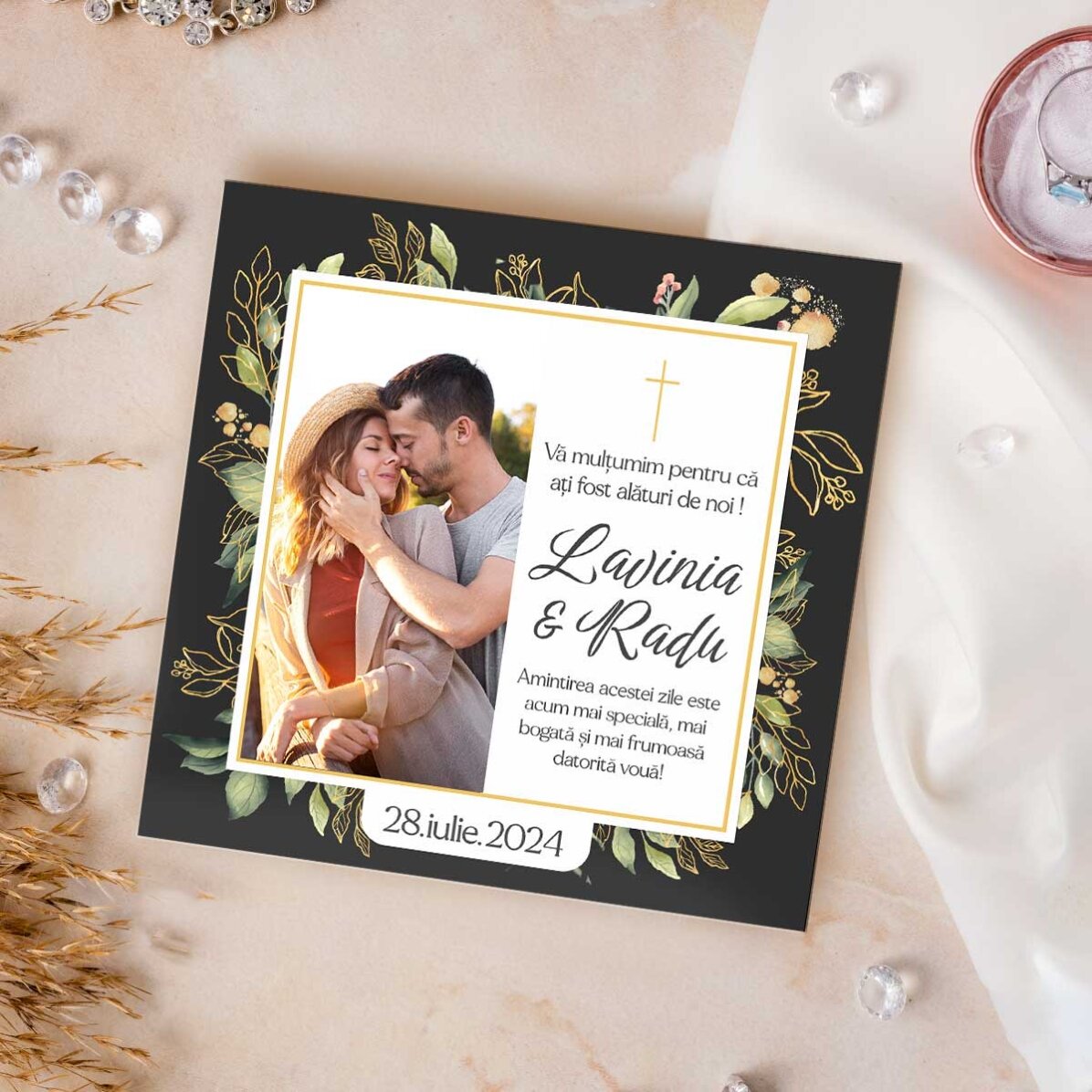 Imán de recuerdo para boda de 10 x 10 cm, personalizado con una foto y un texto - Recuerdos para tod