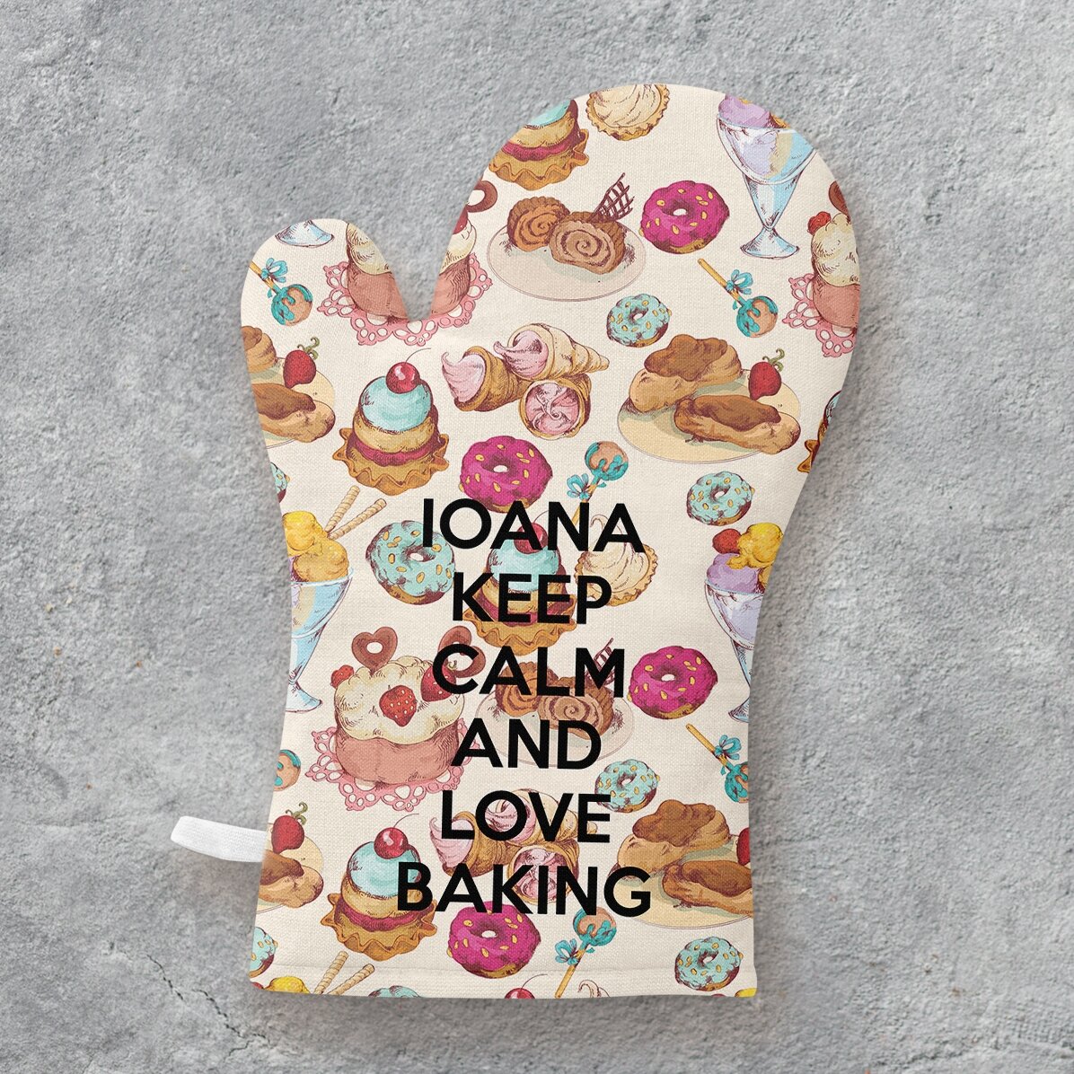 Manopla de cocina personalizada con texto - Keep Calm