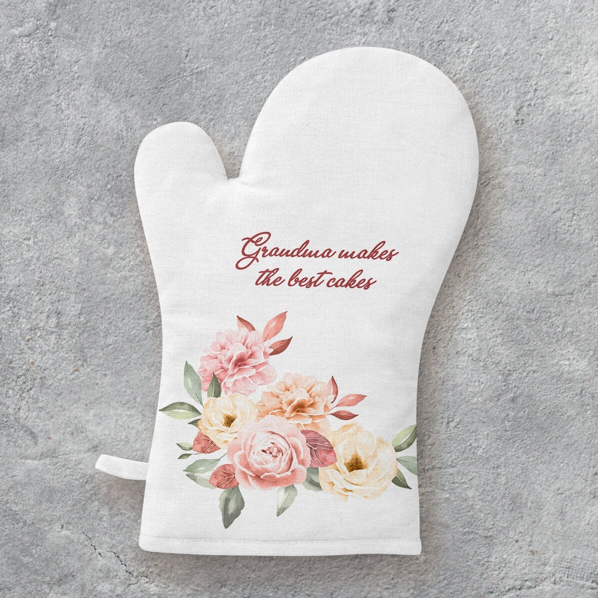 Manopla de cocina personalizada con texto: «Grandma