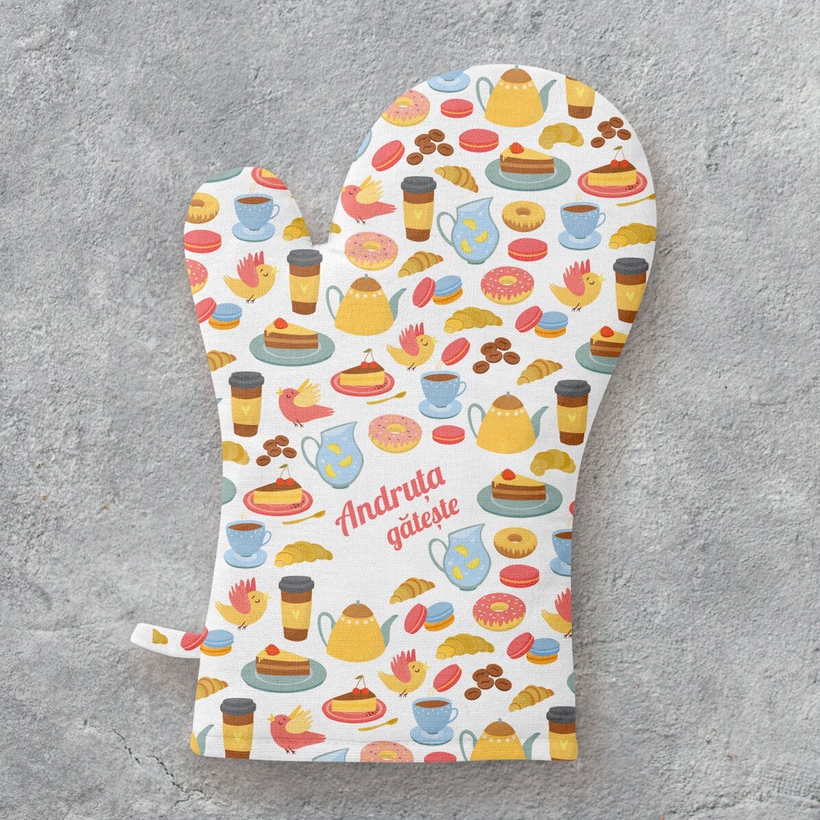 Manopla de cocina personalizada con texto - Modelo «cookies»