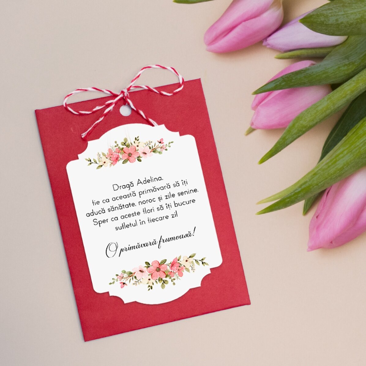 Personalised plantable Martisor with text