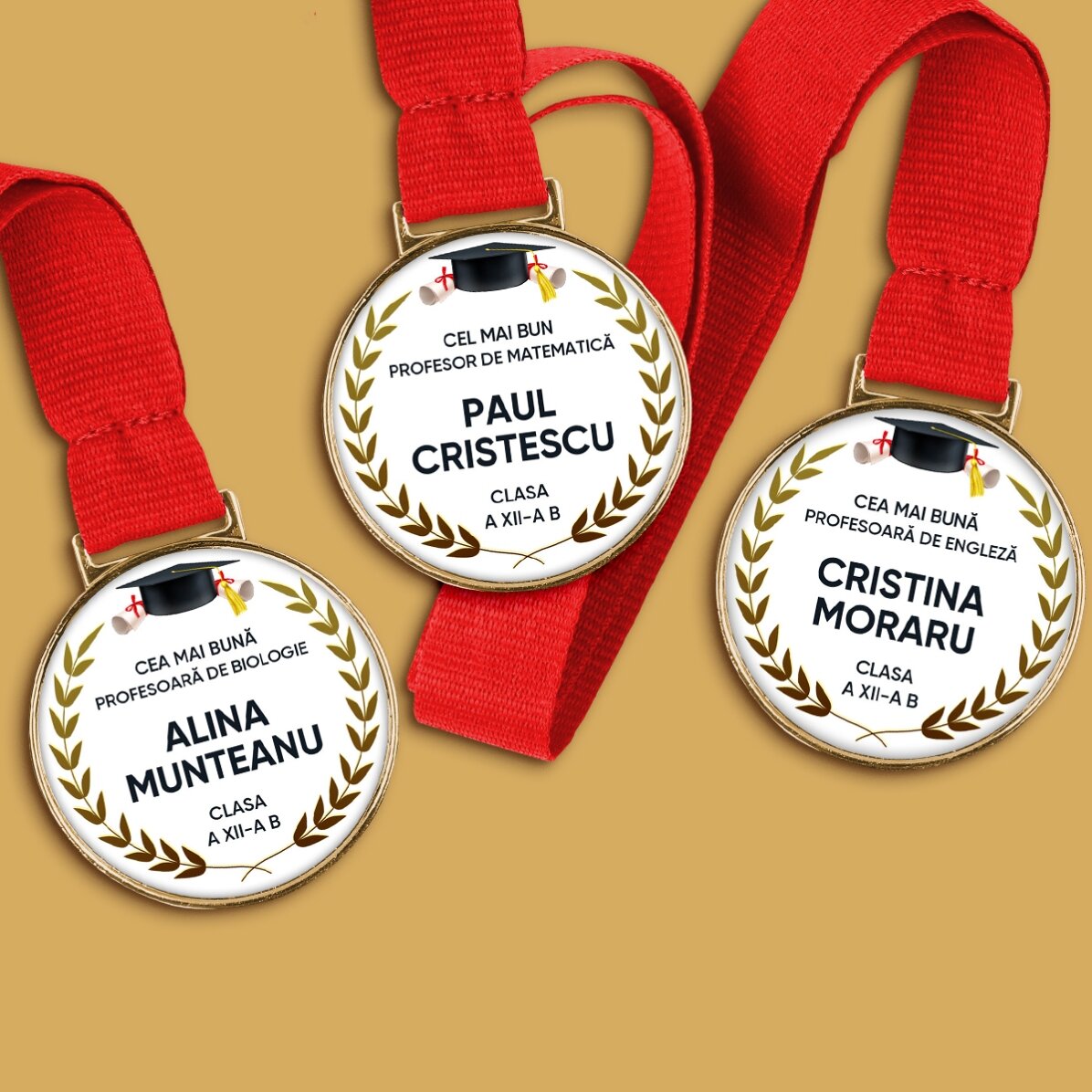 Medalla personalizada con texto - Felicidades por la graduación