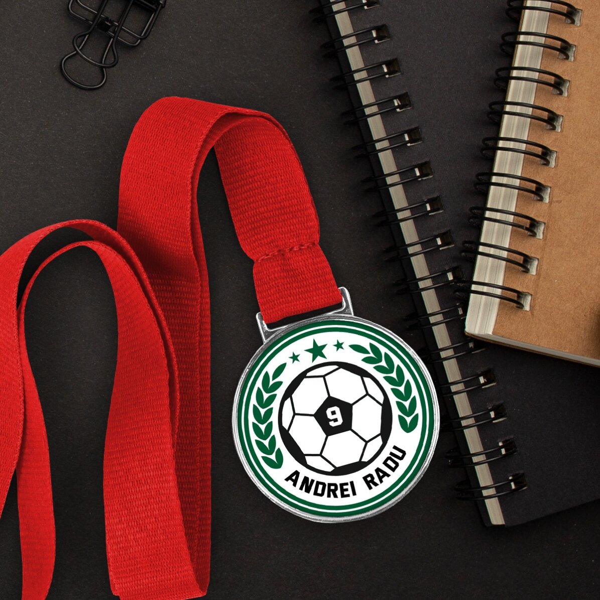 Medalla personalizada con texto - Fútbol