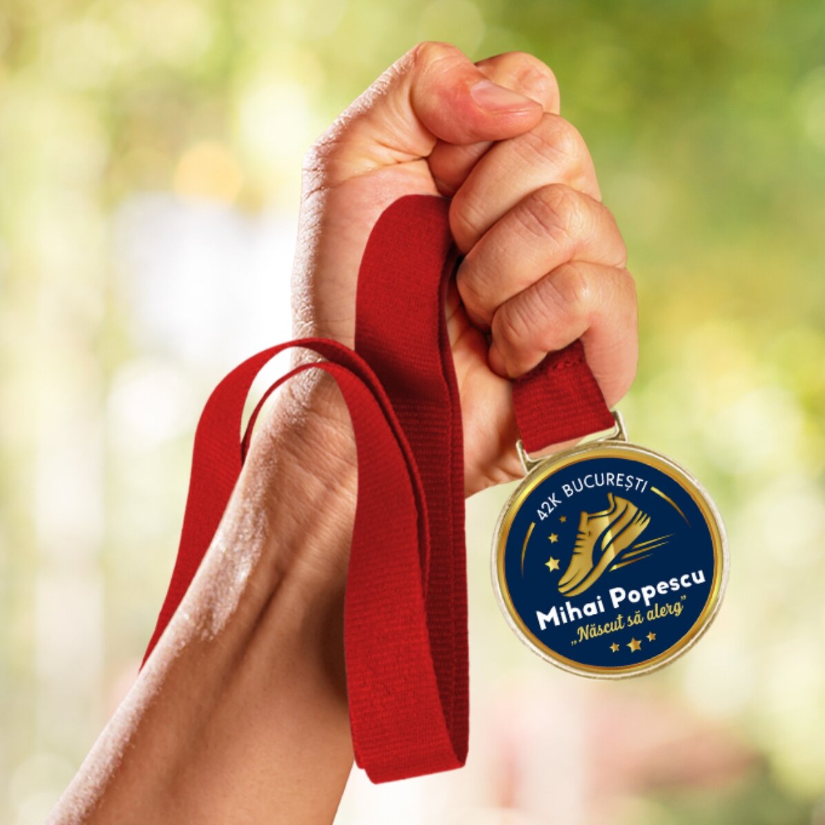 Medalla personalizada con texto para corredores